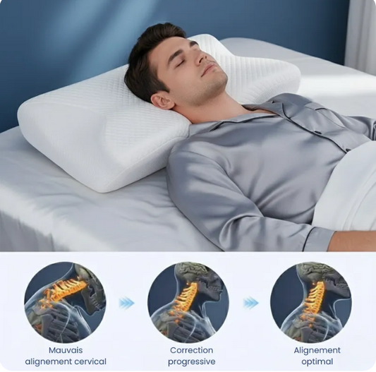 Oreiller mémoire de forme Blanc cassé