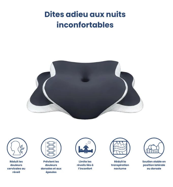 Oreiller Ergonomique-Gris